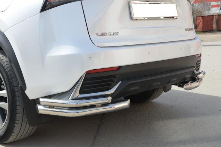 Защита заднего бампера на Lexus NX 200 фото 1