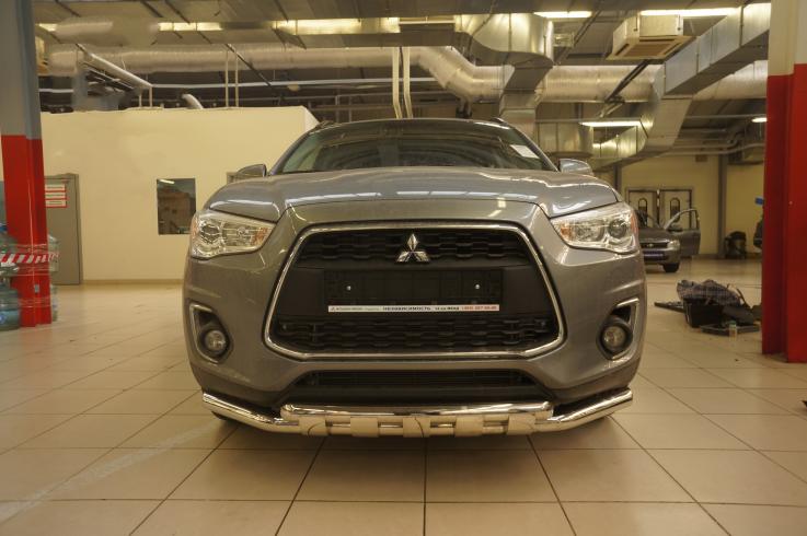 Защита переднего бампера на Mitsubishi ASX фото 1