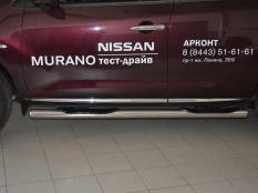 Пороги и боковые трубы на Nissan Murano фото 5