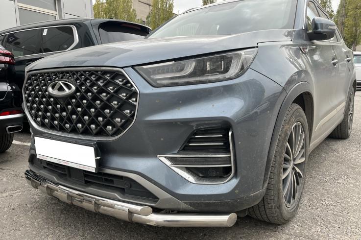 Защита переднего бампера на Chery Tiggo 8 Pro фото 1