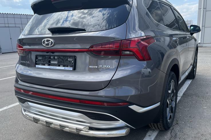 Защита заднего бампера на Hyundai Santa Fe фото 1