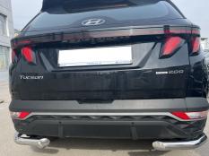 Защита заднего бампера на Hyundai Tucson фото 4