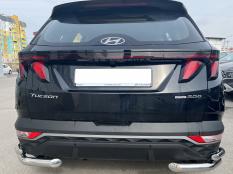 Защита заднего бампера на Hyundai Tucson фото 4