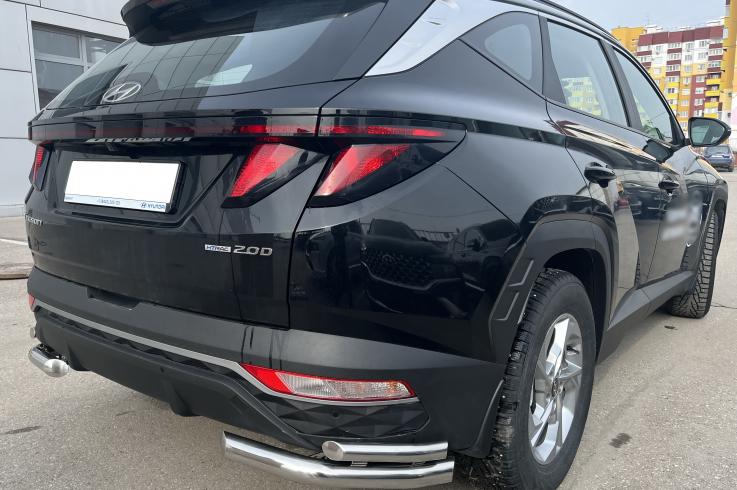 Защита заднего бампера на Hyundai Tucson фото 1
