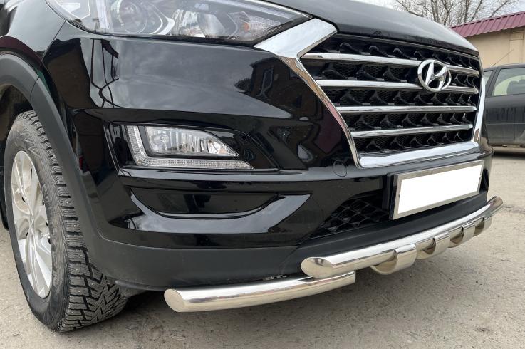 Защита переднего бампера на Hyundai Tucson фото 1