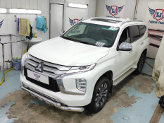 Защита переднего бампера на Mitsubishi Pajero Sport фото 16