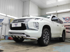 Защита переднего бампера на Mitsubishi Pajero Sport фото 17