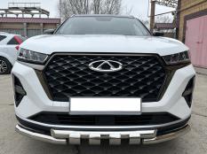 Защита переднего бампера на Chery Tiggo 7 Pro Max фото 7