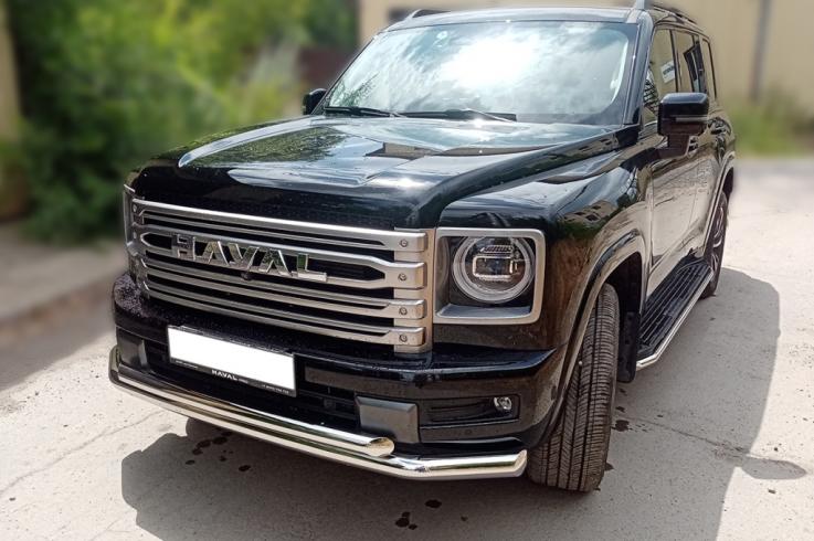 Защита переднего бампера на Haval H9 фото 1