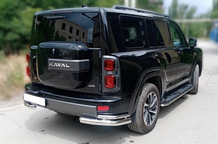 Защита заднего бампера на Haval H9 фото 1