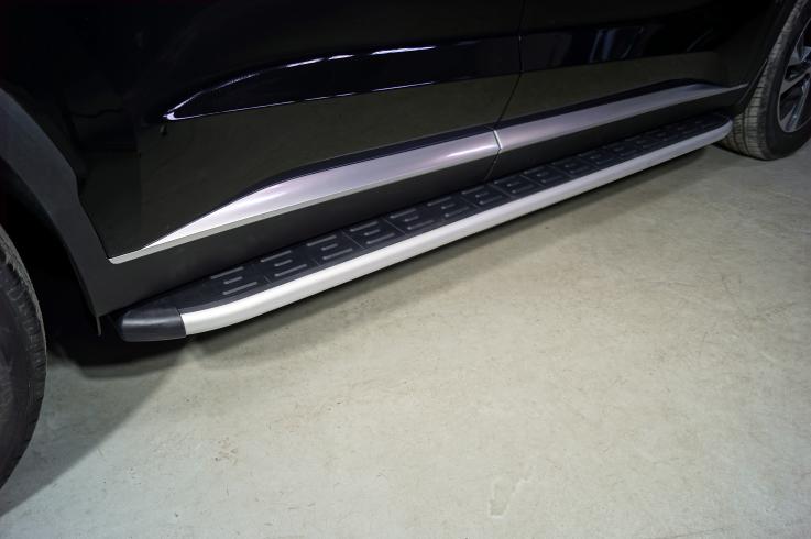 Пороги и боковые трубы на Hyundai Palisade фото 1