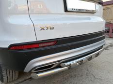Защита заднего бампера на Geely / Belgee Atlas Pro / X70 фото 5