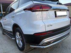 Защита заднего бампера на Geely / Belgee Atlas Pro / X70 фото 4