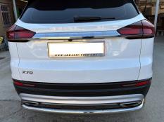 Защита заднего бампера на Geely / Belgee Atlas Pro / X70 фото 5