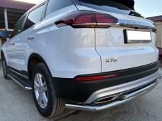 Защита заднего бампера на Geely / Belgee Atlas Pro / X70 фото 4