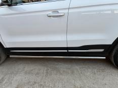 Пороги и боковые трубы на Geely / Belgee Atlas Pro / X70 фото 8