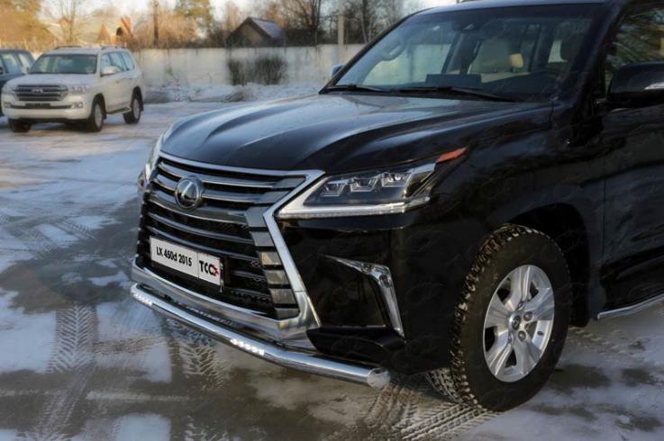 Защита переднего бампера на Lexus LX570-LX450D фото 1