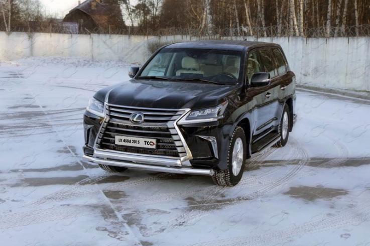 Защита переднего бампера на Lexus LX570-LX450D фото 1