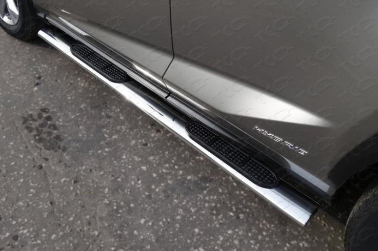 Пороги и боковые трубы на Lexus NX 200 фото 1
