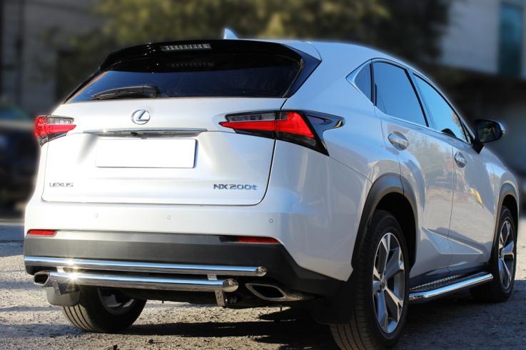 Защита заднего бампера на Lexus NX 200 Turbo фото 1