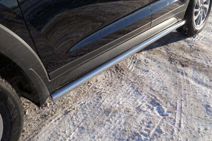 Пороги и боковые трубы на Hyundai Tucson фото 1