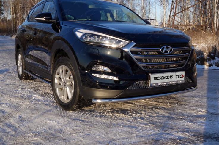 Защита переднего бампера на Hyundai Tucson фото 1