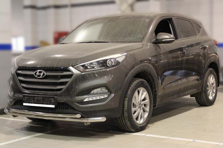 Защита переднего бампера на Hyundai Tucson фото 1