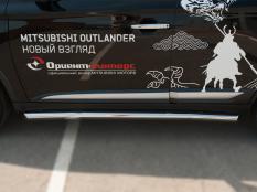 Пороги и боковые трубы на Mitsubishi Outlander фото 5
