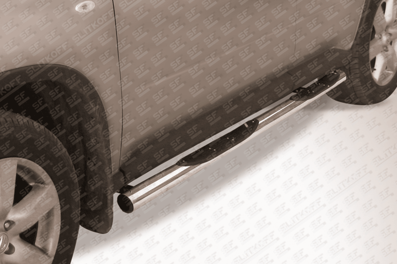 Пороги и боковые трубы на Nissan X-Trail фото 262