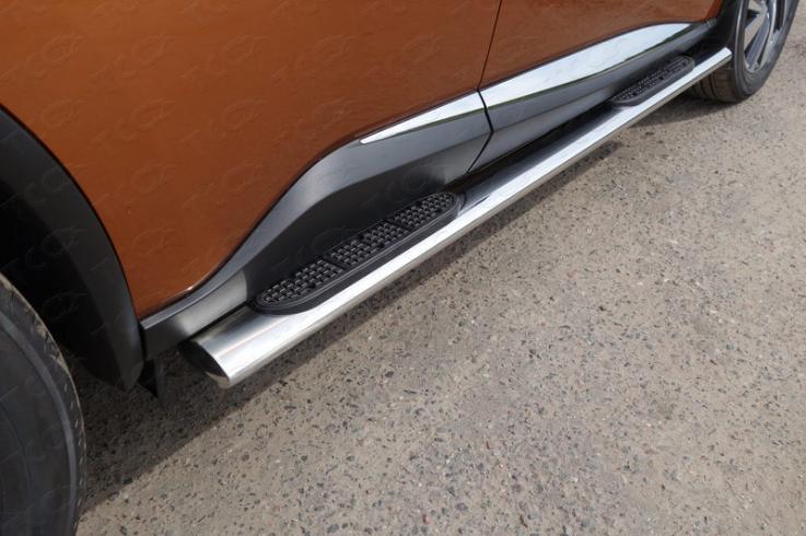 Пороги и боковые трубы на Nissan Murano фото 1