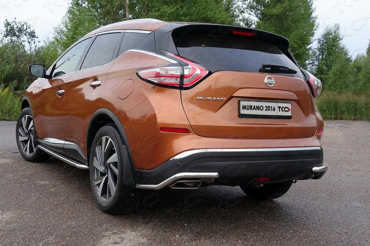 Защита заднего бампера на Nissan Murano фото 1