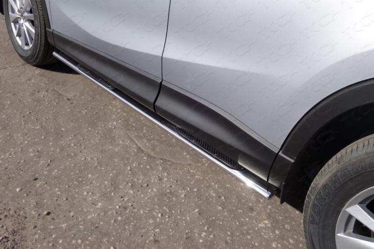 Пороги и боковые трубы на Mazda CX-5 фото 1